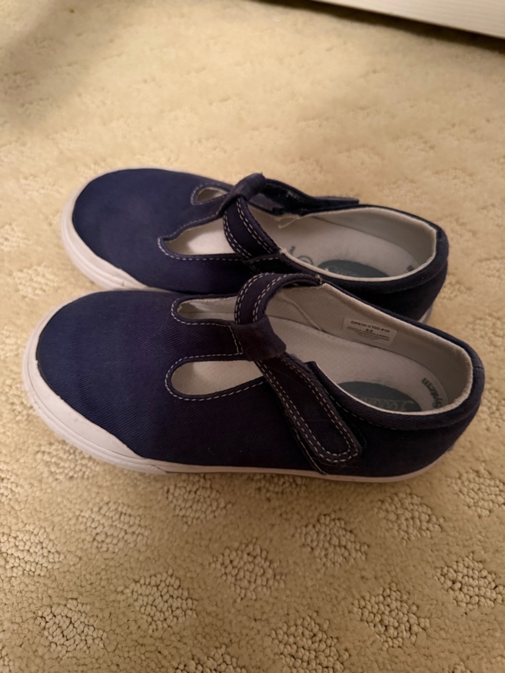 Footmates Navy Canvas Sneaker Shoes with Hook-and-Loop Strap